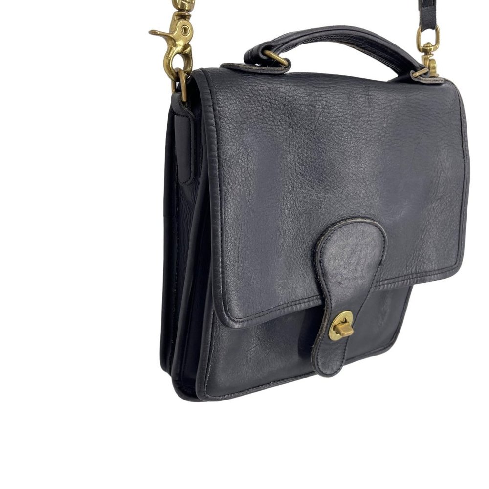 Coach Vintage Black Station Bag Turn-lock Flap Too handle Crossbody Purse